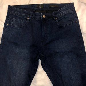 Dark Blue Loose Stretchy Jeans